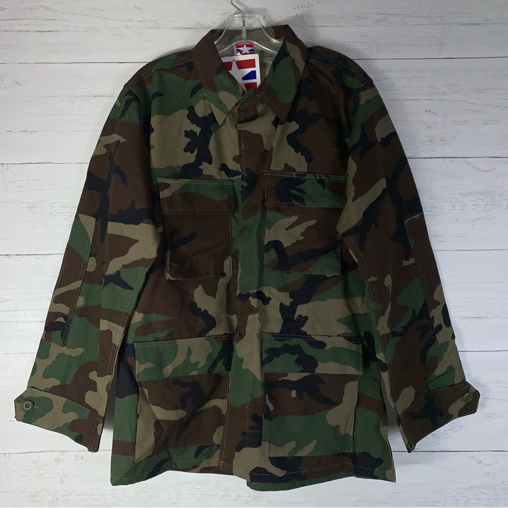 Propper uniform Woodland camo BDU shirt size Medium NWT